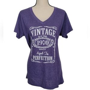 Birthday TShirt Vintage Born 1970- Size XXL